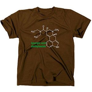 LSD 25 molecuul T-Shirt, zuur, Albert hofmann, tim leren, leven, M, braun