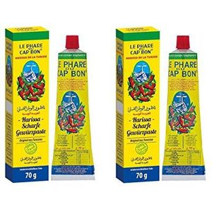 Pamai Pai® Dubbel pakket: 2 x 70 g Harissa pasta tube Tunesië Le Phare du Cap Bon Harissapasta