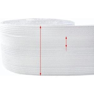 2/5/10M Zwart Wit Elastische Band 1-5cm Siliconen Antislip Rubberen Lint Ondergoed Rok Sportkleding Polser DIY Naaimateriaal-EB038-Wit-50mm-5Meter