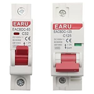 YTJUAQBH 5 stuks DC 1000 V 1 P Solar Mini Circuit Breaker Overspanningsbeveiligingsschakelaar 6A 16A 20A 25A 32A 50A 63A 80A 100A 125A fotovoltaïsche PV MCB(80A)