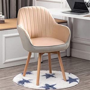 Draaibare houten eetkamerstoelen - Comfortabele gestoffeerde stoel for ijdelheidsbureau of modern kantoor - Fluwelen fauteuils uit de midden van de eeuw zonder wielen (Color : Khaki 2, Size : 41x41x