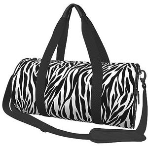 Zebra Print Reizen Duffle Bag voor Mannen Vrouwen Sport Gym Tas Opvouwbare Weekender Bag Carry on Overnight Bag voor Reizen Zwemmen Basketbal, Zebra Print, Eén maat