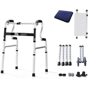 Opvouwbare rollator Lichtgewicht opvouwbare rollator Walker aluminium met gevoerde zitting Mobiliteit Rolling Walker 6 inch wielen, zilver (3)