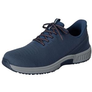 Orthofeet Men's Orthopedic Knit Yari Hands-Free Sneakers, Navy/Orange, Size 40
