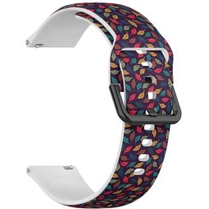 Compatibel met Garmin Vivomove 5/3/HR/Luxe/Sport/Style/Trend, D2 Air/Air X10, (Multicolor Painted Roses Floral Rose Lily Camelia Zonnebloem) 20 mm Zachte Siliconen Sportband Armband Armband Band,