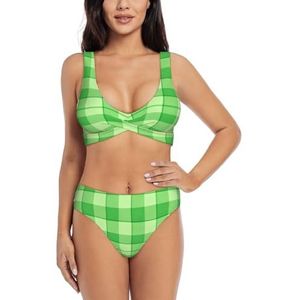 Zelinge Hoge Taille Bikini Sets Sportief 2-delig Badpakken Twist Front Badpak S-XXL