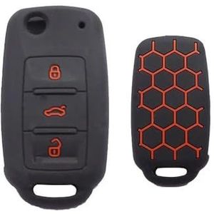 Afstandsbediening Autosleutel Siliconen Hoes Case voor Passat voor Polo voor golf voor Touran voor Bora-Blackredline
