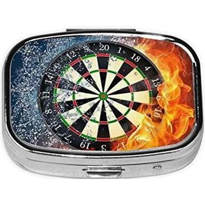 Mini vierkante pillendoos, medicijnorganizer, draagbare EHBO-doos, reispillendoos met 2 vakken, kleine pillendoos voor zak of portemonnee