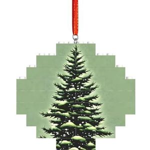 Pine Needle Tree Winterlandschap Spannende Diamant Bouwsteen Puzzel-Boeiende, Stressverlichtende leuke puzzel
