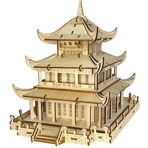 3D-puzzel 125PCS Houten puzzel speelgoed Yueyang-toren 3D architectonisch model Volwassenen en kinderen Driedimensionale puzzel Lasersnijdende puzzel Perfecte decoratie cadeau