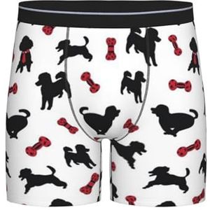 GRatka Boxer slips, heren onderbroek boxer shorts been boxer slips grappig nieuwigheid ondergoed, Happy Poedel wit, zoals afgebeeld, M