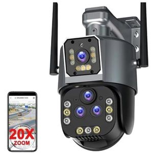 Beveiligingssysteem, 8K 16MP IP-camera 20X zoom PTZ Draadloze buitenbeveiligingscamera CCTV-camera met vier lenzen 4K videobewakingscamera's Smart Home(8K Camera No Card)