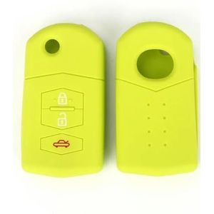 QWLEYCHN 3 knoppen siliconen afstandsbediening flip key cover, voor Mazda 2 Demio 3 5 6 M5 CX7 CX9 RX8 MX5 MPV