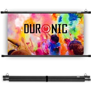 Duronic BPS50 16:9 Projectiescherm | 50 inch Projectiescherm | 16:9 Home Cinema | Gain +1 Ophangscherm voor Wand- of Plafondmontage | 4K UHD, 3D, Full HD 1080p | Compact Projectiescherm