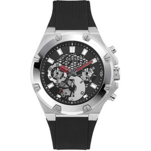 Guess US herenhorloge zilver en zwart multifunctioneel horloge, Zwart, GW0334G1