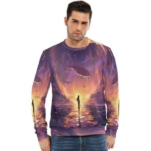 KAAVIYO Abstracte Kunst Mooie Meisje Trui Lange Mouw Ronde Hals Sweatshirt T Shirt Tops Crewneck Truien Voor Tiener Mannen, Patroon, XXL