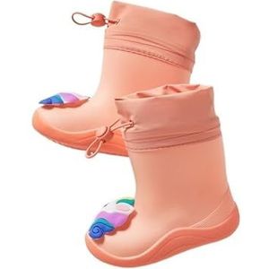 Regenschoenen for jongens en meisjes, regenlaarzen, waterdichte schoenen, antislip regenlaarzen(Color:Pink,Size:18CM)