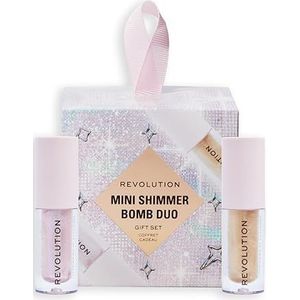 Revolution Beauty Mini Shimmer Bomb Lip Duo Cadeauset, 2-delige Set met Transparante Finish, Vegan & Dierproefvrij