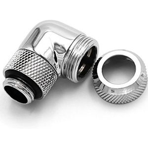 Barrow Multi-Link adapter aansluiting 90 graden G1/4 inch AG op 12 mm AD hardtube - draaibaar, zilver