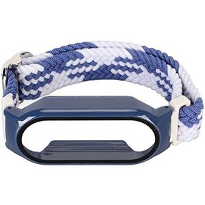 Stijlvolle en draagbare nylon horlogeband verstelbaar en veilig voor wandelen, Blauw Wit en Blauw Case