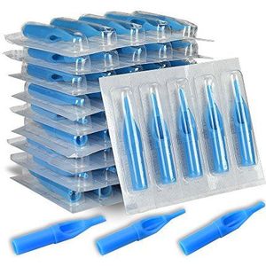 ATOMUS 50 stuks Wegwerp Tattoo Nozzle Tip Mixed 3RT 5RT 7RT 9RT 3DT 7DT 9DT 9DT 5FT 7FT 7FT Plastic naaldpunt voor tattoo-naalden