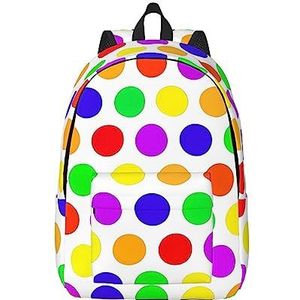 Mooie Polka Dot Canvas Grote Capaciteit Duffel Tas met Verstelbare Schouderriemen voor School Outdoor Sport, Zwart, S