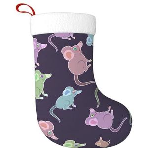 Kfjghhl Dieren-Leuke Muis Grote Xmas Kous Sneeuwpop Gedrukt Patroon Sokken Kerst Opknoping Tassen Home Decoraties