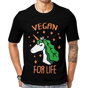 Vegan Unicorn T-shirt met korte mouwen voor heren, ronde hals, print, casual T-shirt, tops, 6XL