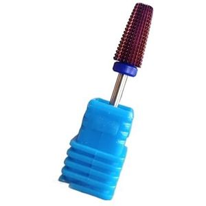 DHRCONPA Paarse geplateerde 5-in-1 hardmetalen nagelboorbits met snijkant, 2-weg boren, taps toelopende bitfrees for manicure, nagels en accessoires