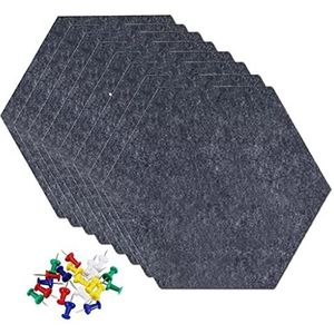 Felt Board Tiles 8-delig zeshoekig vilten bord met 35 pinnen, zelfklevend doe-het-zelf kurkbord, artwork-displaybord/geluidsisolatiebord (Color : A17, Size : 8pcs)