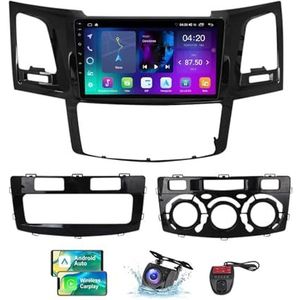 Voor Toyota Fortuner 1 HILUX 2005-2014 Android 13 Carplay Autoradio 9 inch Scherm Radio Wireless Android Auto BT 5.0 Handsfree 4G WiFi FM/RDS/DAB+ Radio Achteruitkijkcamera + DVR(NF-2)