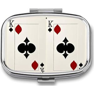 Spades K Poker Pill Box Pill Case Leuke Pil Organizer Pil Houder Geneeskunde Pil Organizer Pil Container Dagelijkse Pil Organizer Kleine Pillendoos Pil Case voor Portemonnee Pocket