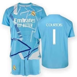 Real Madrid Keepersshirt en broekset Dorsal 1 COURTOIS 2024/2025 - Officieel replica gelicentieerd product - Kind (12 jaar)