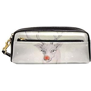 Roze Uilen Draagbare Pouch PU Lederen School Pen Case Stationaire Potlood Tassen Waterdichte Cosmetische Tas Make-up Schoonheid Case 20.5x5x8.5cm/8.1x2x3.3in Style04