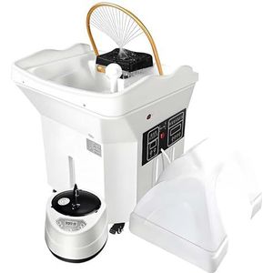 LYNNEYING Waterval hoofdspa-machine, watercirculatie hoofdspa-systeem, 60L-watertank, fumigatie & lichttherapie, draagbaar, constante temperatuur, voor professionele salons en spa's(Water cycle,White)