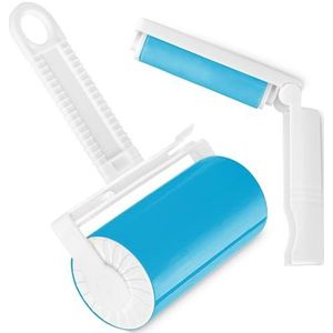 TULMERO Siliconen pluisroller, herbruikbaar, pluisroller, set voor dierenharen, grote en kleine reizen, afwasbare pluisroller voor huisdierhaar, kleding en meubels