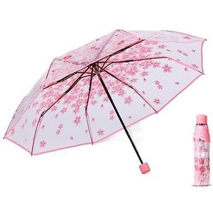 Paraplu Paraplu’S Reisparaplu Paraplu Transparante Paraplu Wind- en Regendicht 3-voudig PVC Meisjes Paraplu Draagbaar Schattig Paraplu Draagbaar (Color : Rosa, Size : 25 * 7cm)