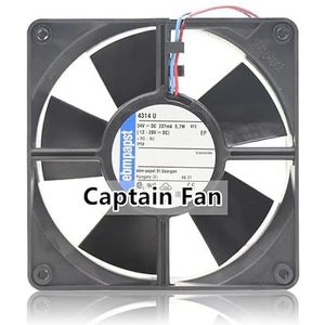 4314U Ebm Papst Ventilator DC 24V Ventilator 5.7W 120 * 120 * 32mm 2-draads 2800RPM IP68 axiale koelventilator