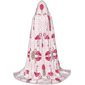 Roze flamingo ananas mantel met capuchon voor tieners - rollenspel kostuum mantel - perfect voor Kerstmis, Halloween, carnaval