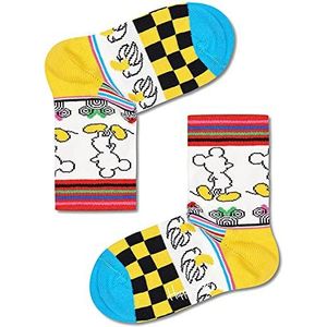 Happy Socks Kids Sunny Sketch Sock, Kleurrijke en Leuke, Sokken voor kinderen, Zwart-Blauw-Rood-Wit-Geel (2-3Y)