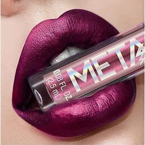 INTEROOKIE Metallic vloeibare lippenstift lipkleur non-stick cup lipglazuur kleur make-up, parel schoonheid make-up (POISONING PURPLE)