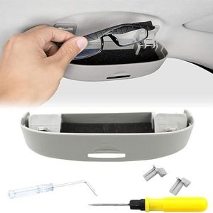 Opbergbox voor zonnebrillen in de auto voor Audi S8 SQ2 SQ5 SQ7 SQ8, ABS brillenhouder vooraan, brillenorganizer, zwart/grijs