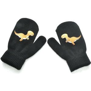 RUNSIBA 1-3Y Kids Winter Thicken Pluche Warme Handschoenen Voor Jongen Meisje Student Nieuwe Dinosaurus Solid Outdoor Fietsen Skiën Handschoenen