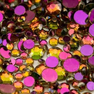 SS6-SS20 Mixformaat Glazen Strass Kristal Flatback Glitter Steen Nail Art Accessoires DIY Decoratie-Rose Shine-Mixformaat (20g)
