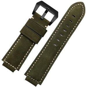 Echt lederen horlogeband T2n721 T2n720 Tw2t76500 Tide Series heren verhoogde mond horlogeband accessoires 16 mm (Color : Green-Black-K11, Size : 24 x16mm)