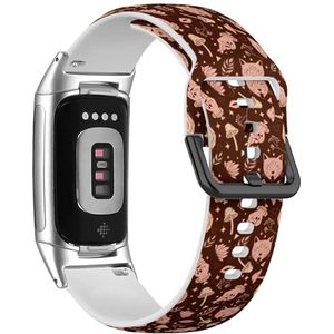 RYANUKA Zachte sportband compatibel met Fitbit Charge 5 / Fitbit Charge 6 (Modern Magic Witchcraft) siliconen armbandaccessoire, Siliconen, Geen edelsteen