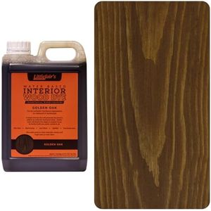 Littlefair's Niet giftige houtbeits op waterbasis - 5 liter gouden eikenhouten kleurstof voor hout binnenshuis, o.a. voor deuren en plinten