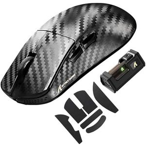 ATTACK SHARK R11 ULTRA 8000 Hz Draadloze Gamingmuis van Carbon Fiber, 49g SUPERLIGHT, 42000 DPI, 20000 FPS, PAW3950MAX, Nordic 52840, Ice-Feel Coating, BT/2.4G/Bedraad, voor PC/Mac, Geweven Zwart