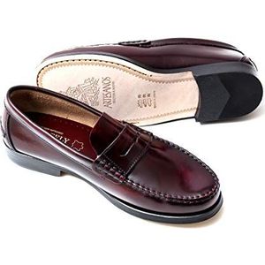 Marttely Castellanos Artesanos Penny Loafer met leren zolen, handgemaakt in Spanje, bordeaux/donkerrood, 42 EU