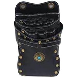 Kapperstas voor uitrusting 7 zakken PU lederen haar schaar tas kappers houder tas kappers salon tas heuptas huisdier schaar tas kappers tas(C)